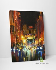 Listing image for NIGHT CITY LIGHTS Abstract Oil Painting Canvas Art Wall Art Print Canvas -D166