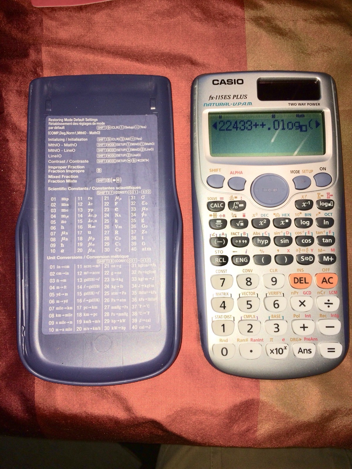 Pre-Owned Casio fx-115ES Plus Scientific Calculator Two Way Power | eBay