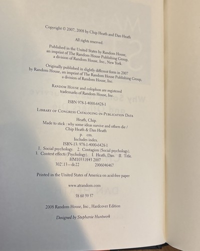 Made to Stick : Why Some Ideas Survive and Others Die by Dan Heath & Chip Heath - Picture 4 of 6