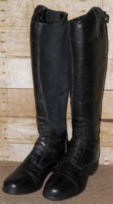 English Made Regent schwarze Leder Reitstiefel UK Größe 5,5