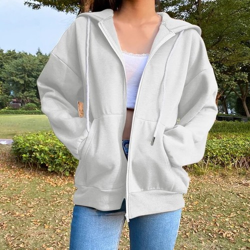 Hot Hoodie Fleece Sweatshirt Damenjacke übergroßer Pullover Mantel warm - Bild 9 von 25