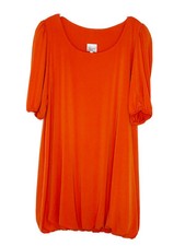 SIASIA Vintage USA Orange Half Sleeve Bubble Scoop Neck Party Dress Sz 12