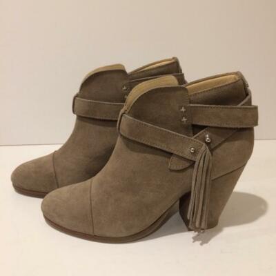 Rag Bone Harrow Grey Suede Fringe Leather Ankle Boots NEW (Size:  37EU/6US)