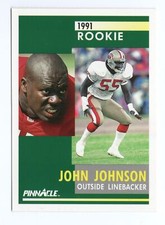1991 Pinnacle 302 John Johnson RC Rookie San Francisco 49ers Card