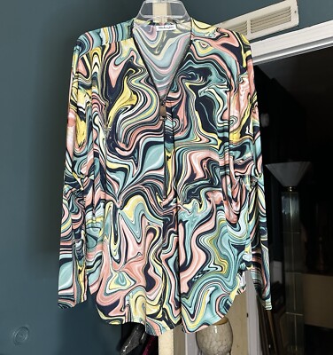Patchington Top - Multicolor - Psychedelic Artsy Groovy Colorful- X-Large