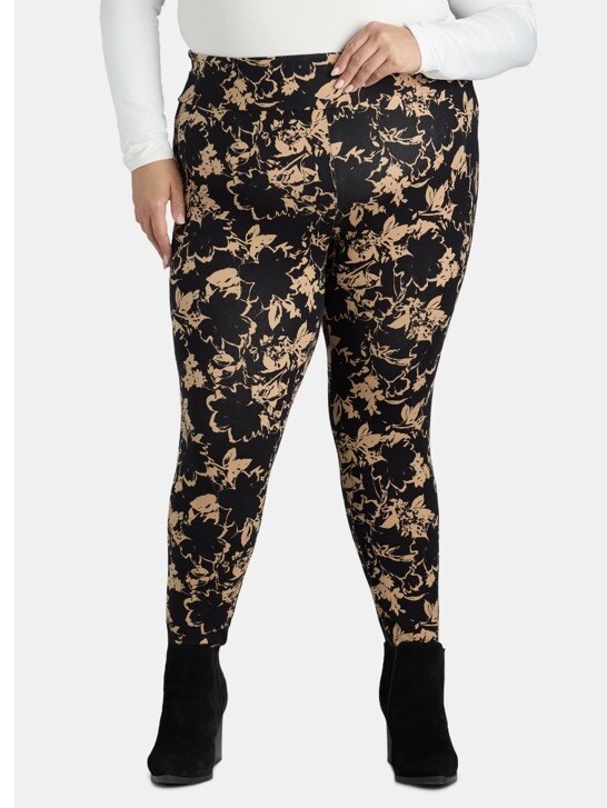 Terra and Sky Mocha Splash High Rise Full Length Leggings 0X (14W) NWT