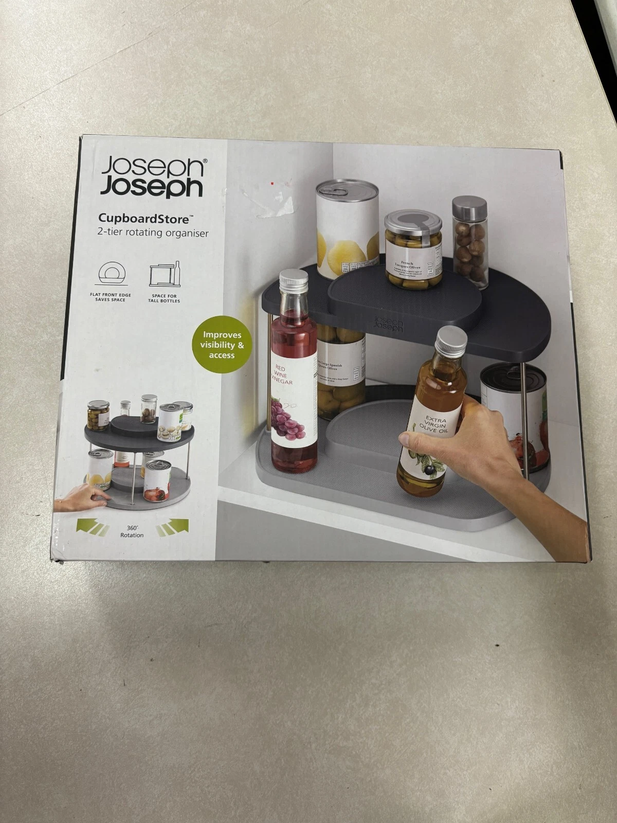 Joseph Joseph CupboardStore 2-tier Rotating Organizer 85196 New