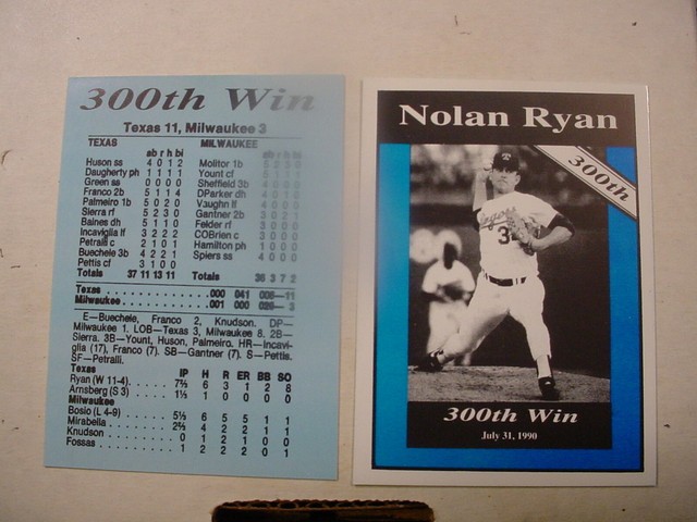 1990 Nolan Ryan 300th Win July 31,1990 Color