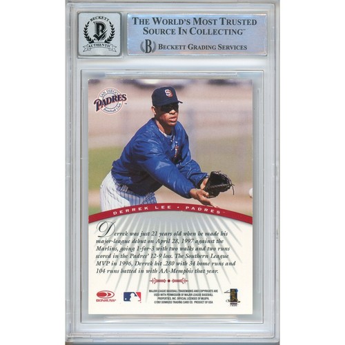 1997 Donruss Signature #66 Derrek Lee Signed Card Beckett AUTO 10 Slab SD Padres - Picture 2 of 5