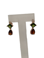 Maroon And Green Stud Earrings For Women