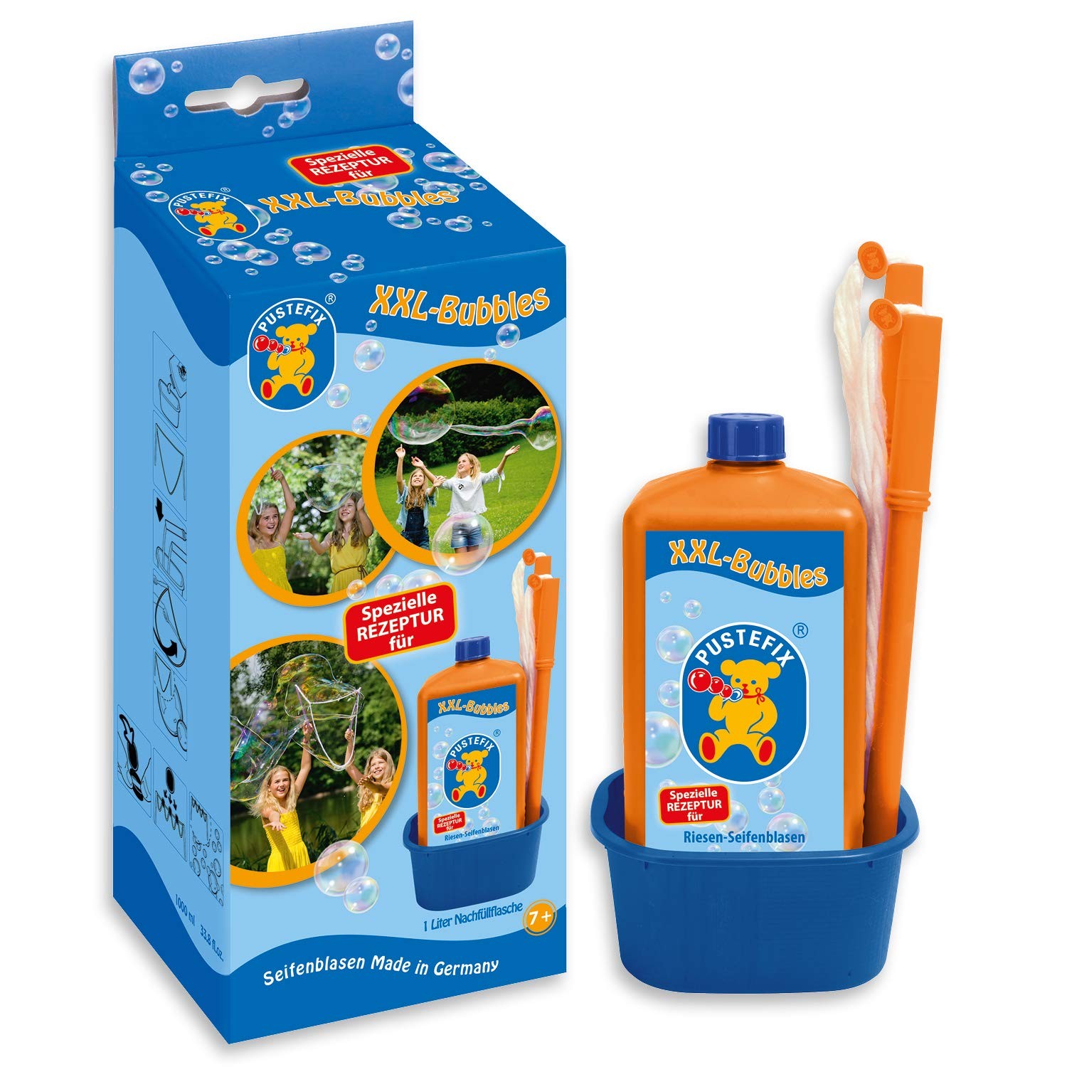 PUSTEFIX - 420869858 XXL-Bubbles I 1000 ml Seifenblasenwasser und Zubehr I Bunt 4490₽
