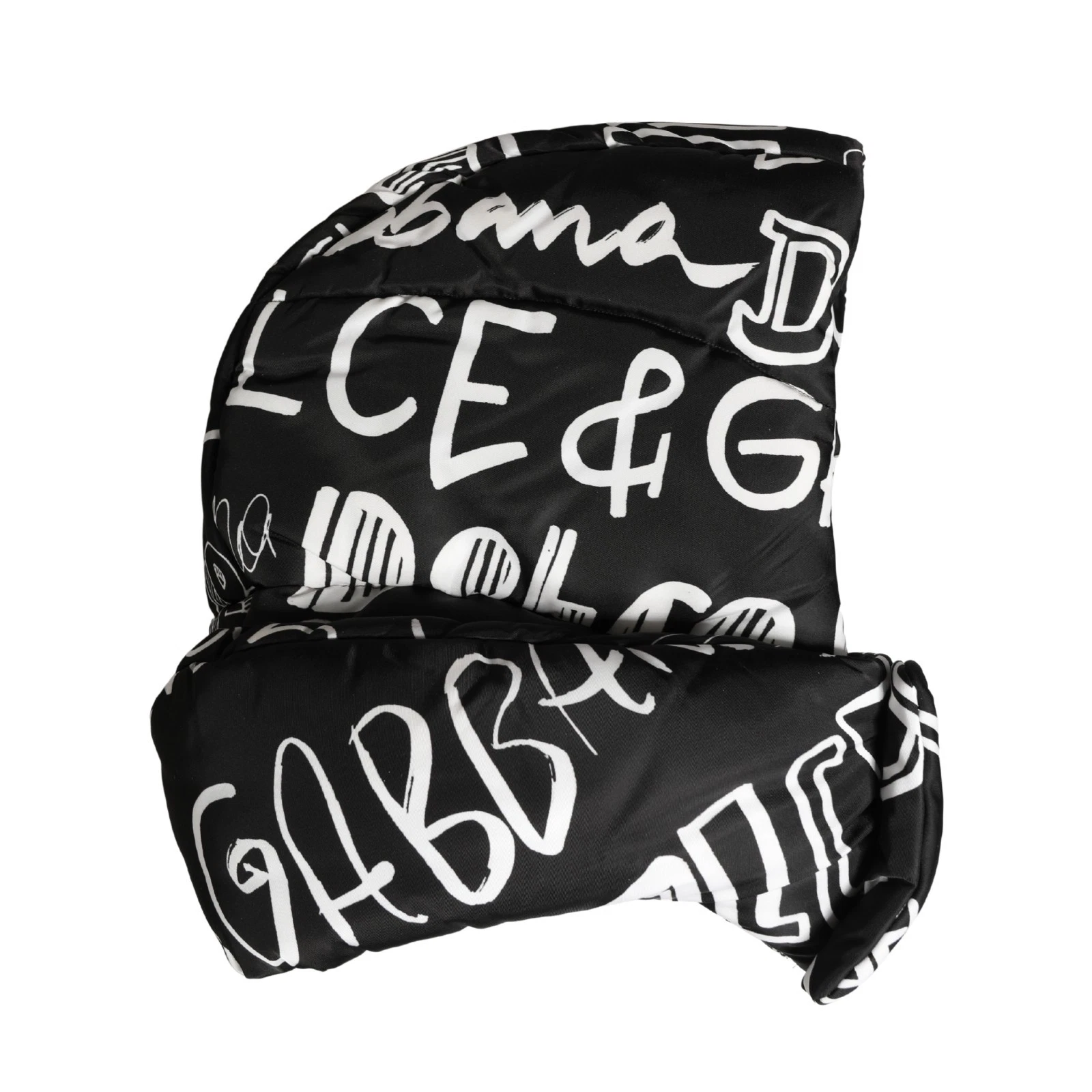 DOLCE & GABBANA Hat Black Logo Print Whole Head Wrap Capello One Size RRP 600usd