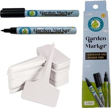 100 Pack T-Type Plant Labels for Seedlings with 2 Pack of Garden Marker Pens