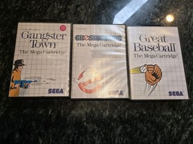 Ghostbusters, Great  Baseball & Gangster Town. Sega Master System Vintage Lot