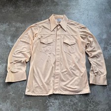 True vintage 1970's JC PENNEY Point collar poly cotton button up dress shirt