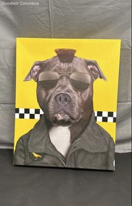 Pets Rock Dog Taxi Driver Travis Bickle Canvas Wall Art Print Yellow 20x16