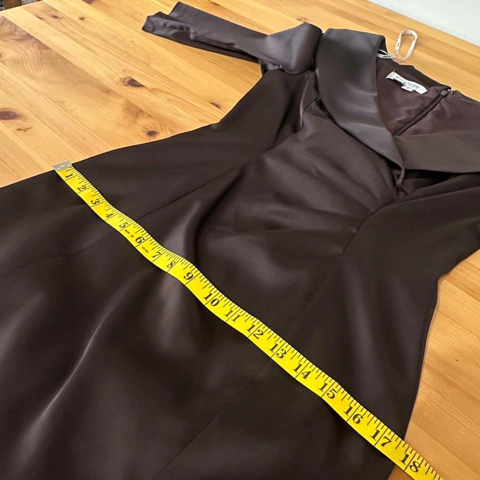 Vestido Old Hollywood Formal Elegante Clásico Cóctel Satinado Drapeado Acanalado Abertura 2 Foto 4 de 4