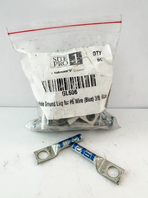 Lot of 50 - Site Pro GL606 One Hole Ground Lug 3/8  Hole