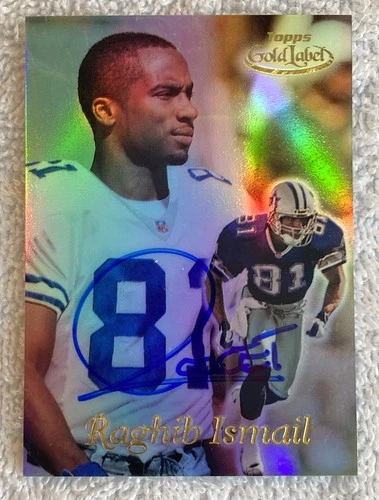 DALLAS COWBOYS RAGHIB "ROCKET" ISMAIL AUTOGRAPH 1999 TOPPS GOLD LABEL #53