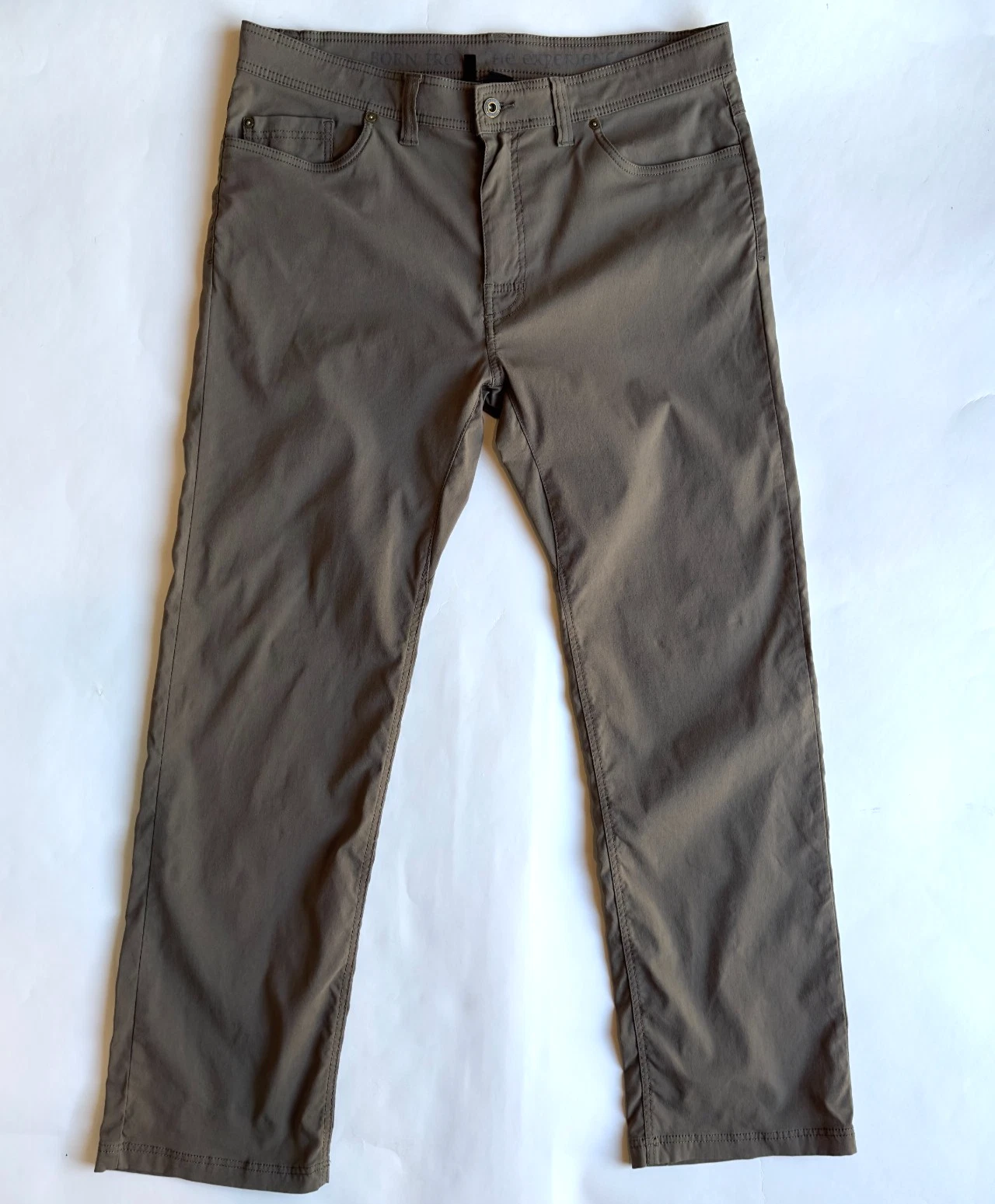 PRANA Brion II Slim Fit Stretch Pants-Outdoor UPF 50+ Hiking-Size 36x32-Brown