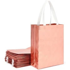 Reusable Grocery Tote Bag for Shopping (Large, Rose Gold, 20 Pack)