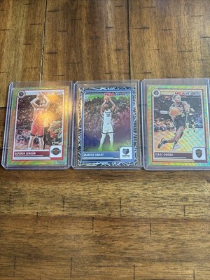 Lot of 3 2023 Hoops Rare Inserts, Isaac Okoro Alperen Sengun Marcus Smart
