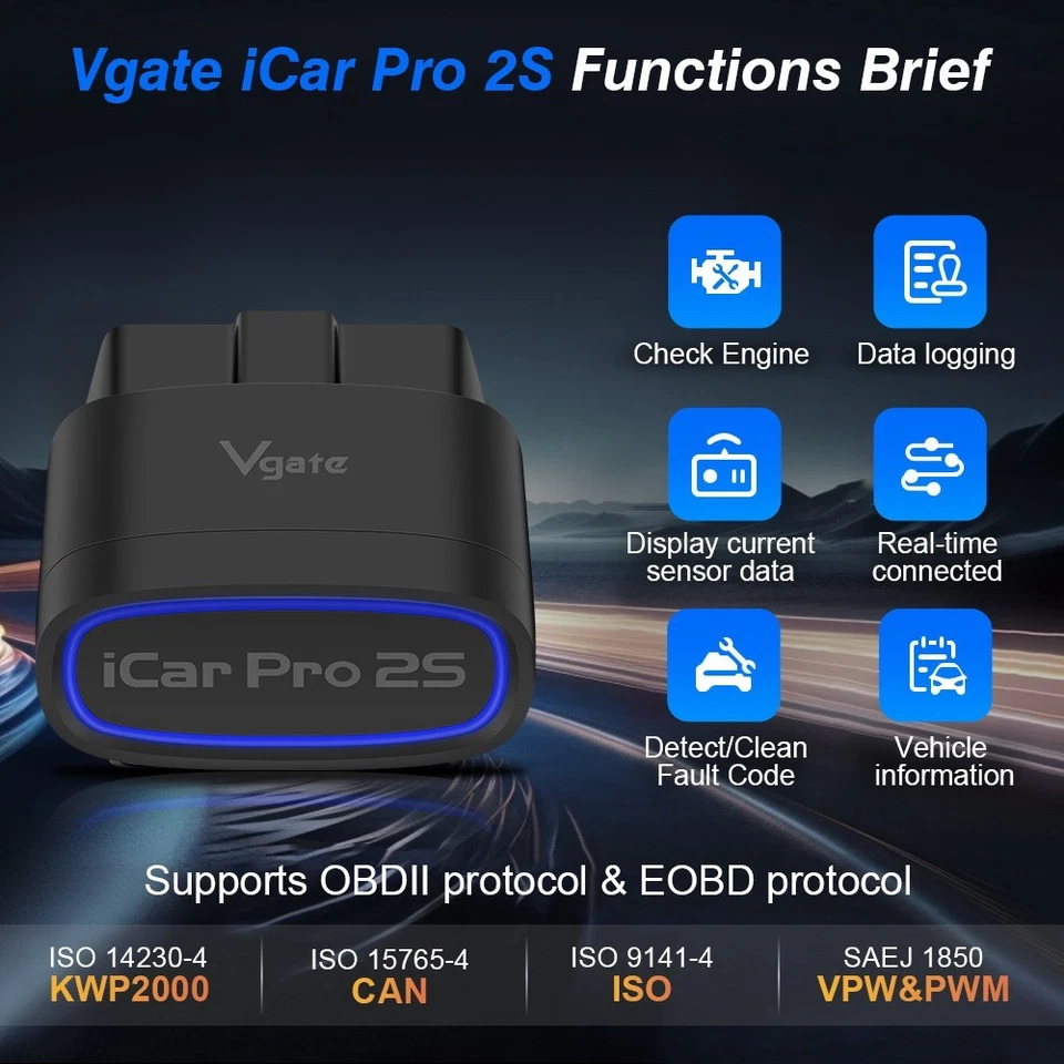 Herramienta de diagnóstico de coche iCar Pro 2S ELM327 Bluetooth 5.3 para Android/IOS/PC OBD2 Foto 2 de 4