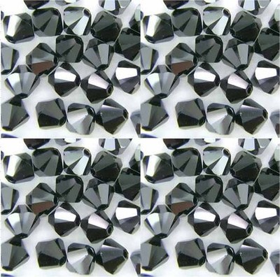 15 SWAROVSKI ZWEIKEGEL 8mm KRISTALL PERLEN JET HÄMATIT SUPER ANGEBOT