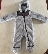 Set Of 2 Twin Snozu Fleece Snowsuit Size 18 M Gray Soft Baby Toddler