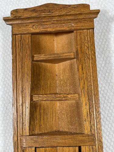 Wood Dollhouse Corner Cabinet Shelf 1:12 Scale Miniature Furniture Bookcase VTG - Picture 7 of 9