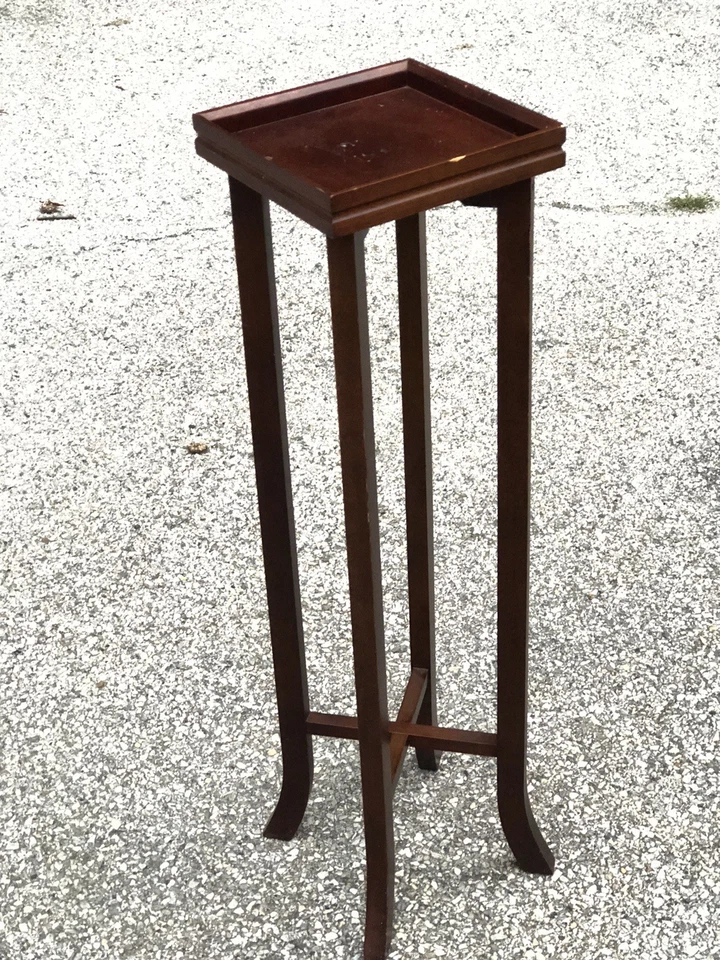 Vintage Bombay Company Pedestal Table Plant Stand Display Removable Tray 37.5” T - Image 3 of 4