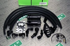 Radium Engineering Black Dual Oil Catch Cans for GR Supra MKV 2020+ B58B30