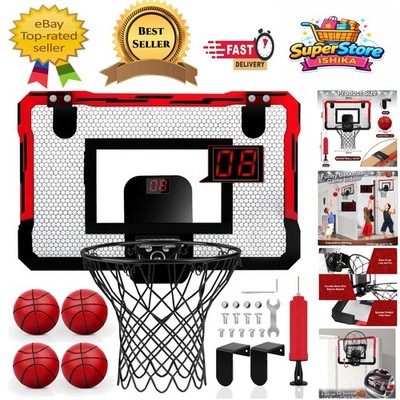 Automatischer Scoring Mini Basketballkorb für Indoor-Spiel - 4 Basketbälle enthalten
