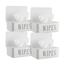 4 Pack Baby Wipes Dispenser Refillable Wipe Holder with Lid Toilet ... Fast Ship