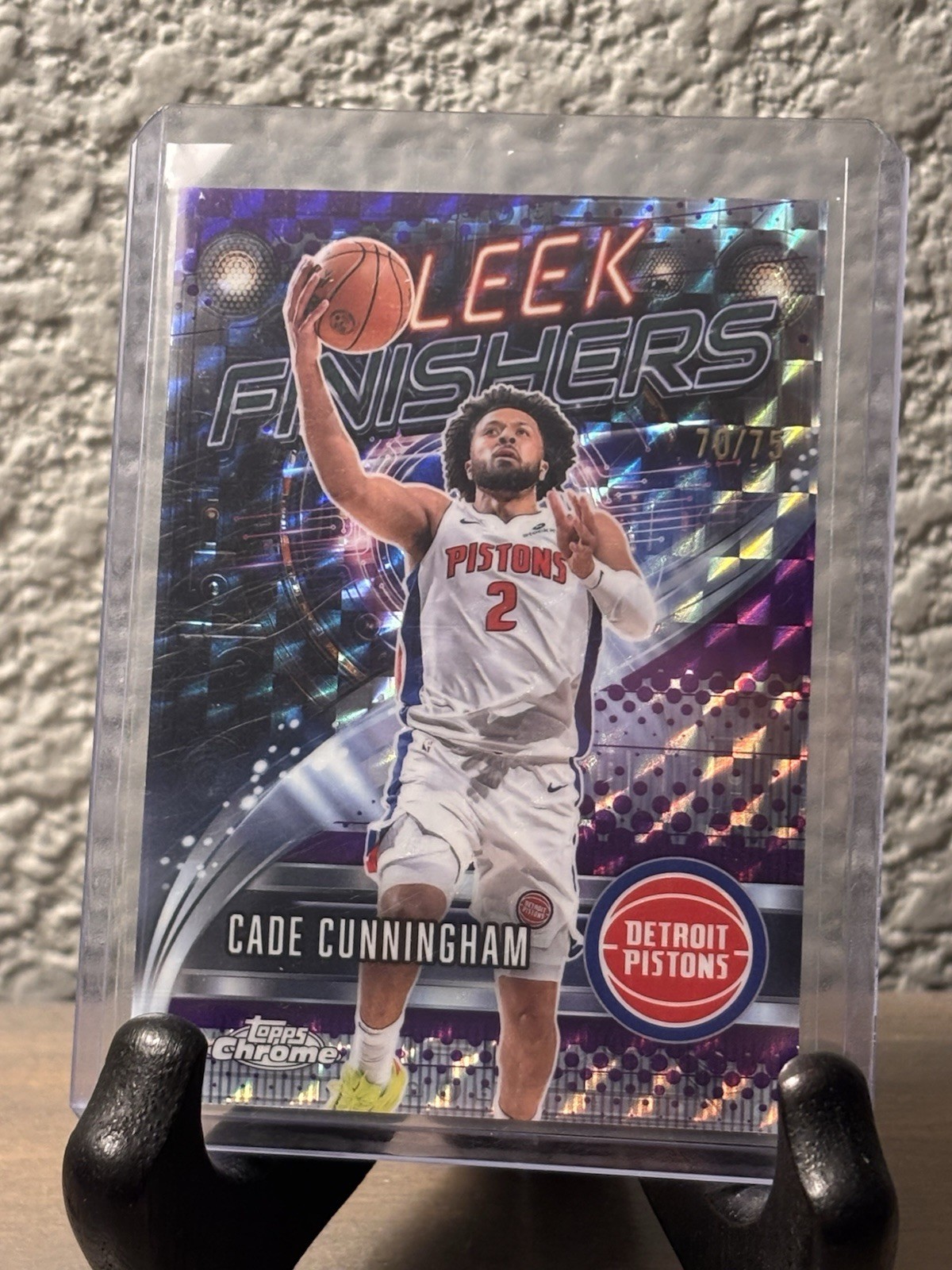 Topps Chrome Sleek Finishers Cade Cunningham Purple Refractor #SF-14 Pistons /75