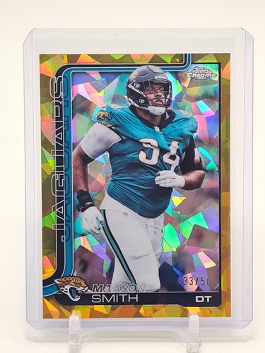 MAASON SMITH 2025 TOPPS CHROME SAPPHIRE GOLD REFRACTOR /50 #140 JAGUARS Q7658