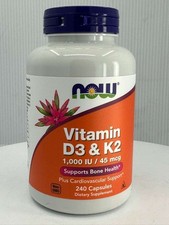 Nowfoods Vitamin D3  K2, 240 Capsules