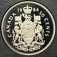 CANADA 1984 PROOF Uncirculated Half Dollar 50 Fifty Cents plucked from Mint Set