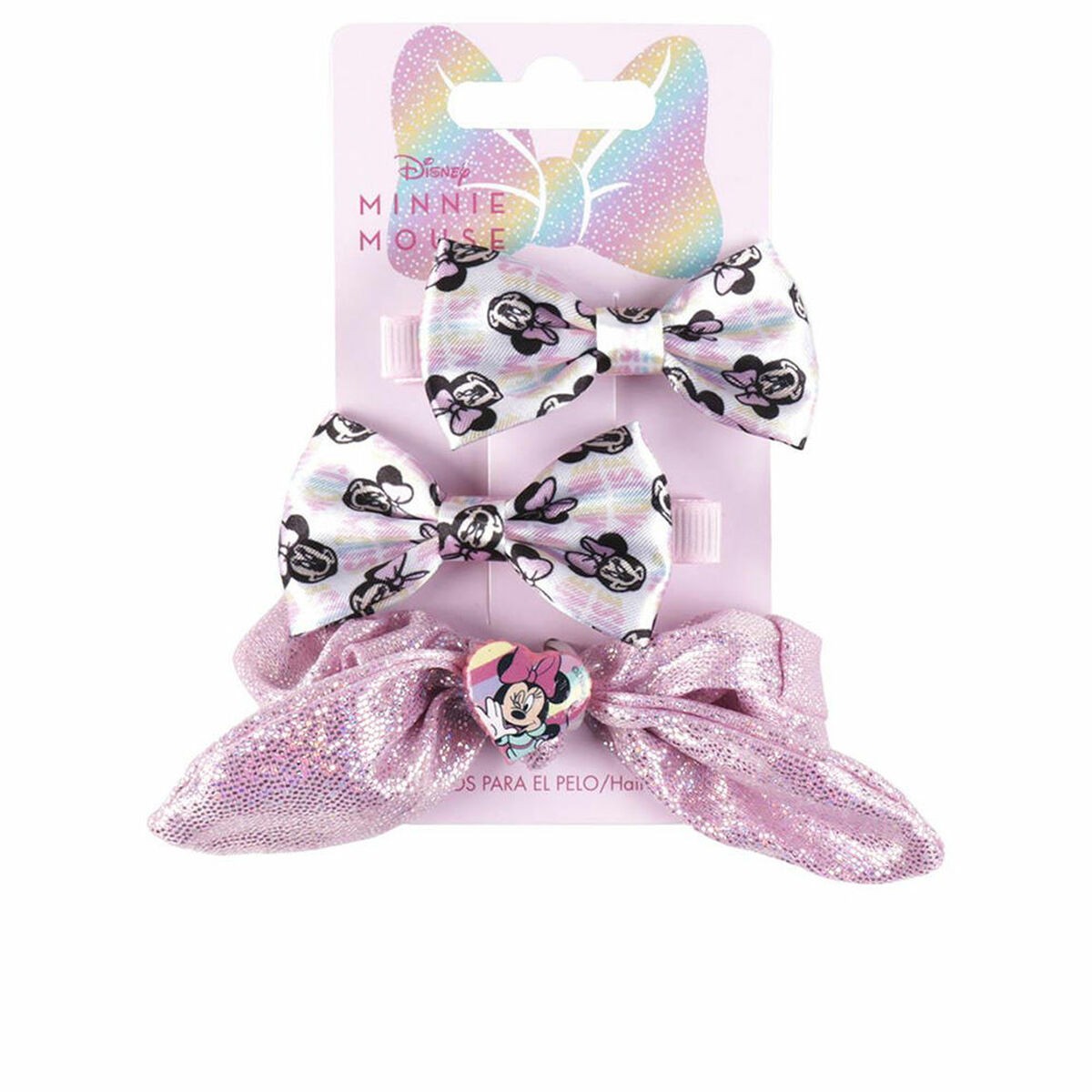 Fermagli per Capelli Disney   Rosa Minnie Mouse Fiocco Set [3 Pezzi]