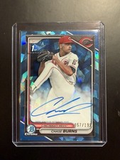 Topps 2024 Bowman Chrome Draft Sapphire Chase Burns CPA-CB /199 Auto Reds