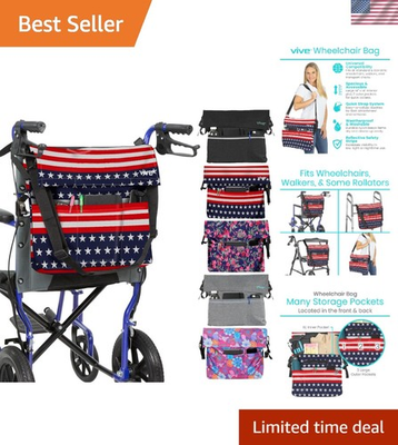 #ad Stylish Water Resistant Wheelchair Bag Double Stitched Fits All Mobility Aids $41.99