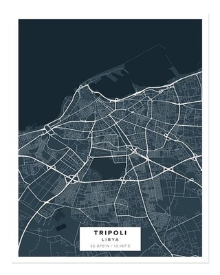 Tripoli City Map Wall Art Poster - Modern Urban Design Premium Quality