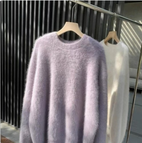 Winter Womens Fashion Faux Mink Fur Warm Sweater Fluffy Fuzzy Plush Jumper Hot