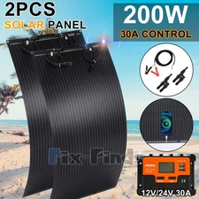 Portable Solar Panel 200W 18V Lightweight Mono Flexible Charger for Marine RV 