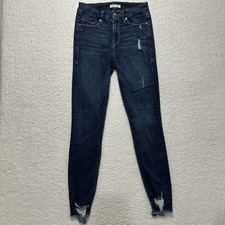 Good American Good Legs Blue Denim Jeans Distressed Destroyed Size 2/26 USA Made