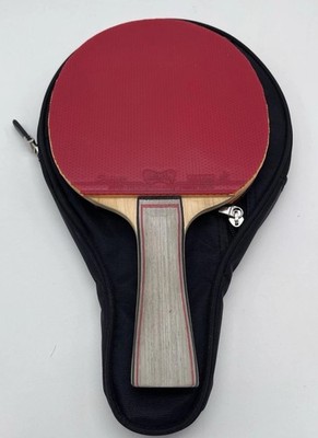 Butterfly Tibhar Champ Ping Pong Paddle Pan Asia JTTAA Red/Black W/ Case