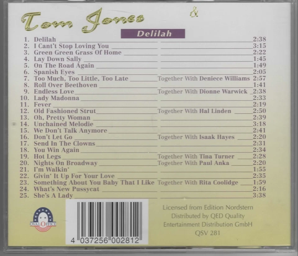 Tom Jones Delilah Solo & Together with Friends Titel siehe Scan, danke!/A/ - Bild 2 von 2