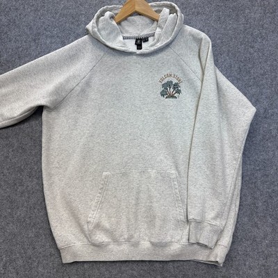 Volcom Stone Hoodie Mens M Gray Pullover Sweatshirt Palm Tree Graphic Surf Skate