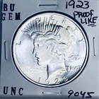 1923 P BU GEM PEACE SILVER DOLLAR UNC MS+++ U.S. MINT RARE COIN 9045