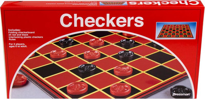 Pressman Checkers -- Classic Game with Folding Board and Interlocking Checkers,